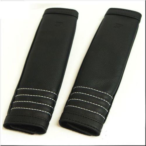 Car seat belt cover shoulder comfortable soft pads black x 2 pieces