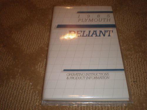 1985 plymouth reliant operating instructions &amp; product information - booklet