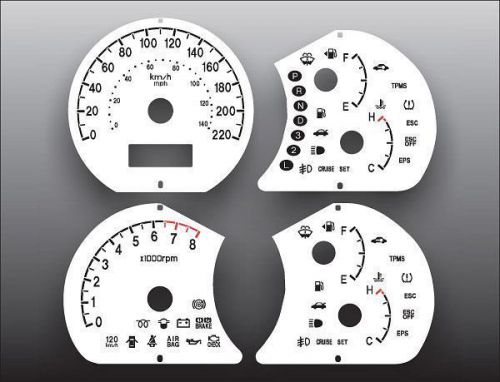 White face gauge kit fits 2007-2009 hyundai elantra metric kph kmh dash cluster