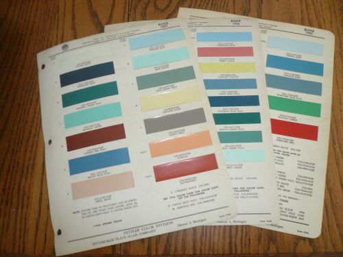 1955 1956 1957 buick ditzler color chip paint samples