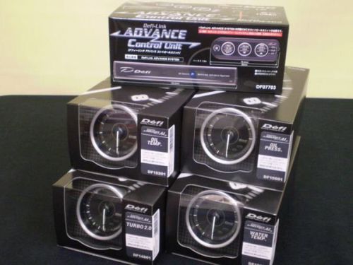 Genuine defi advance a1 gauges set of 4 + control unit new boost/temp/temp/press