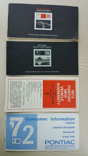 Original 1972 pontiac owners manual, warranty, service and  consumer manual.