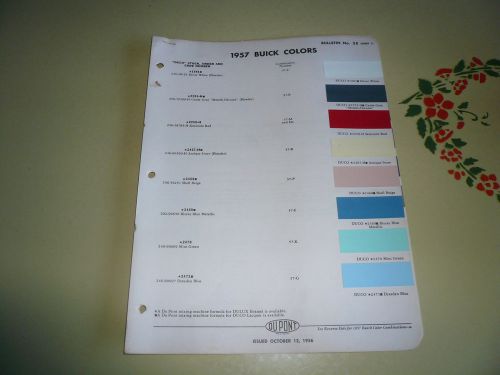 1957 buick dupont duco delux color chip paint sample - vintage