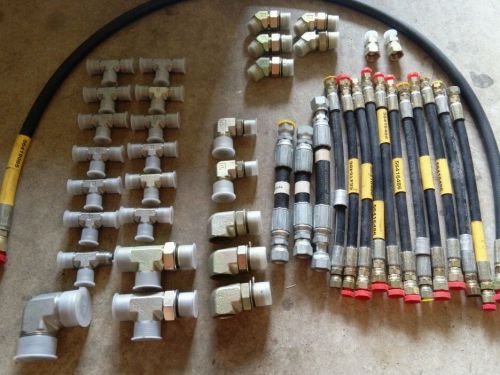 New parker hydraulic hoses and fittings 43pcs