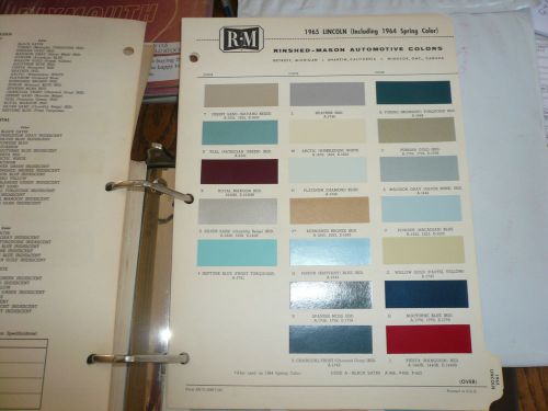 1965 lincoln continental r-m color chip paint sample