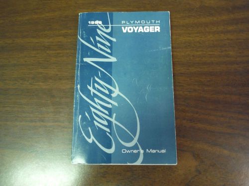 1989 plymouth voyager owners manual in sleeve with extras