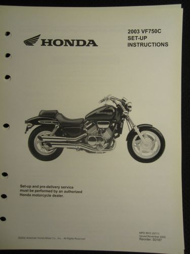 2003 honda vf750c motorcycle dealer set up instruction manual wiring vf 750 c