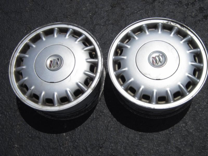 Pair 1997 - 2001 buick 15 in aluminum wheels w/ center caps lesabre century