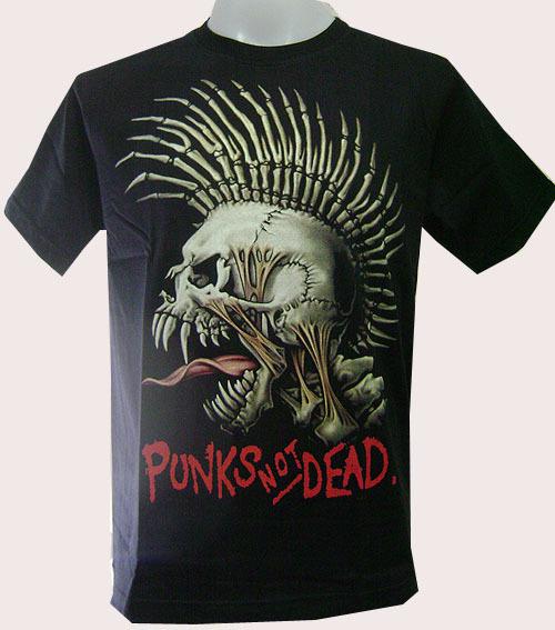 New punks not dead skull tribal rock music biker punk black t-shirt mens sz m