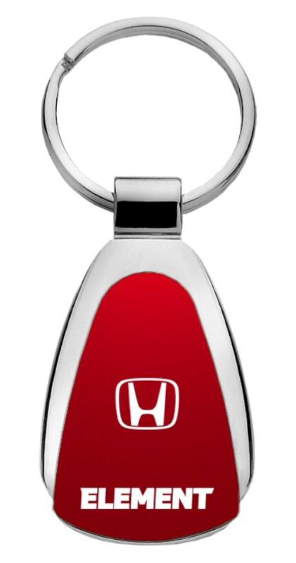 Honda element red teardrop keychain / key fob engraved in usa genuine