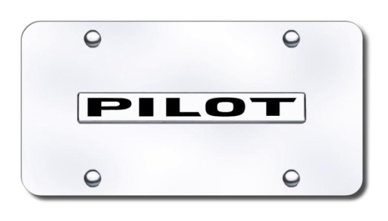 Honda pilot name chrome on chrome license plate made in usa genuine