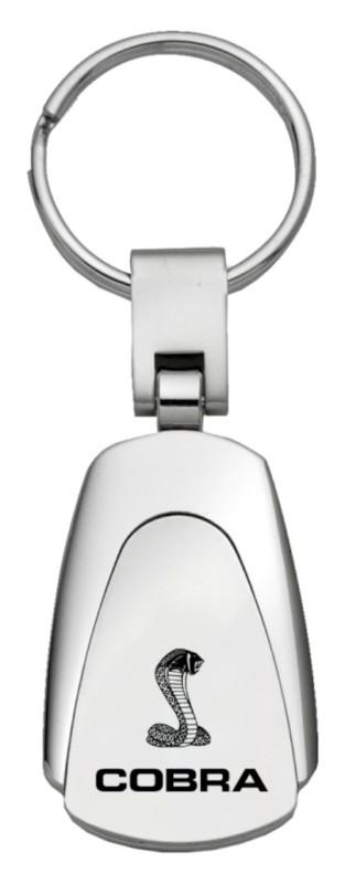 Ford cobra chrome teardrop keychain / key fob engraved in usa genuine