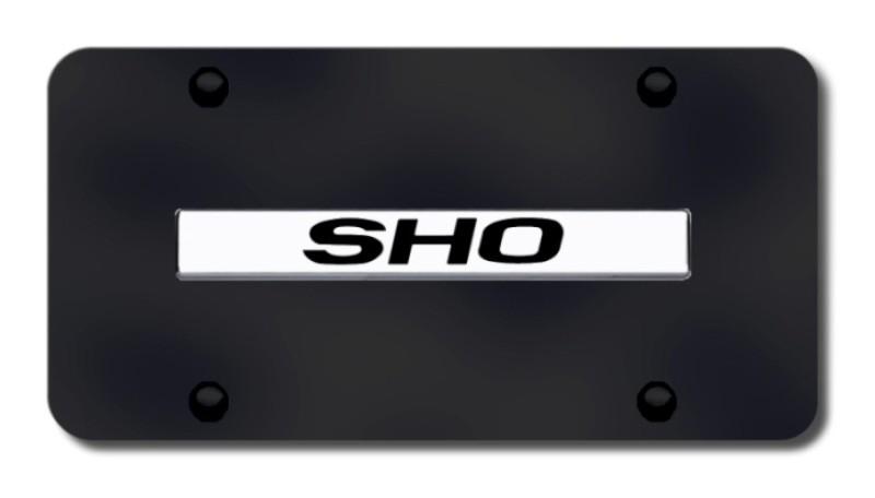 Ford sho name chrome on black license plate made in usa genuine