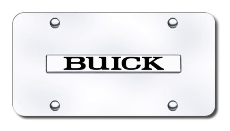 Gm buick name chrome on chrome license plate made in usa genuine