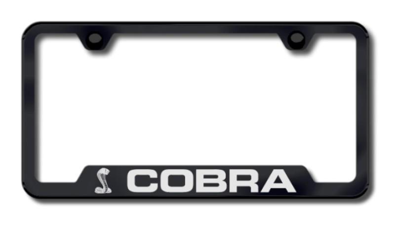 Ford cobra  engraved black cut-out license plate frame made in usa genuine