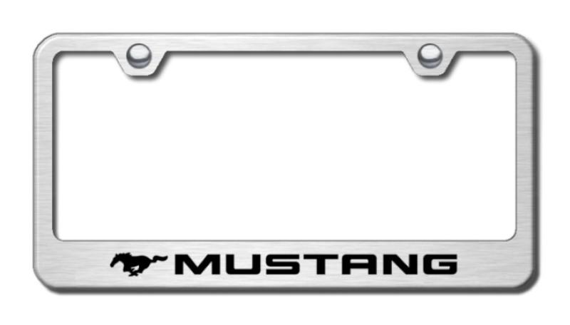 Ford mustang laser etched brushed stainless license plate frame made in usa gen