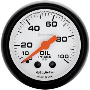 Autometer 2in. oil press; 0-100 psi; mech; phantom