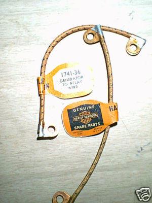 Nos vintage harley davidson knucklehead 45 ul generator to relay wire 
