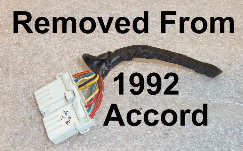1992 92 honda accord radio wire harness plug oem factory wiring dash
