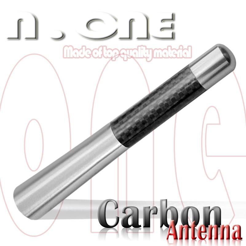 Carbon fiber 5" short silver antenna mast screw on roof top/trunk bmw