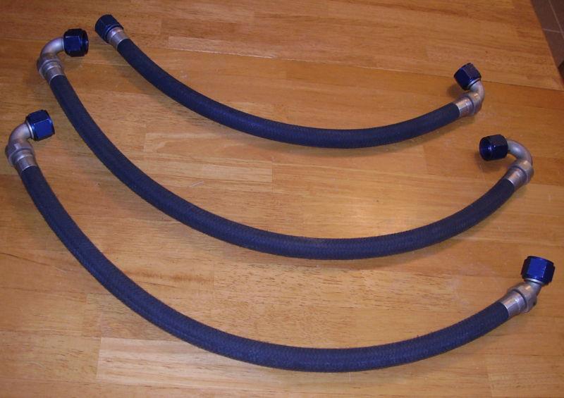 (3) an -12 aeroquip braided hoses nascar dirt late model asa dry sump earl's 