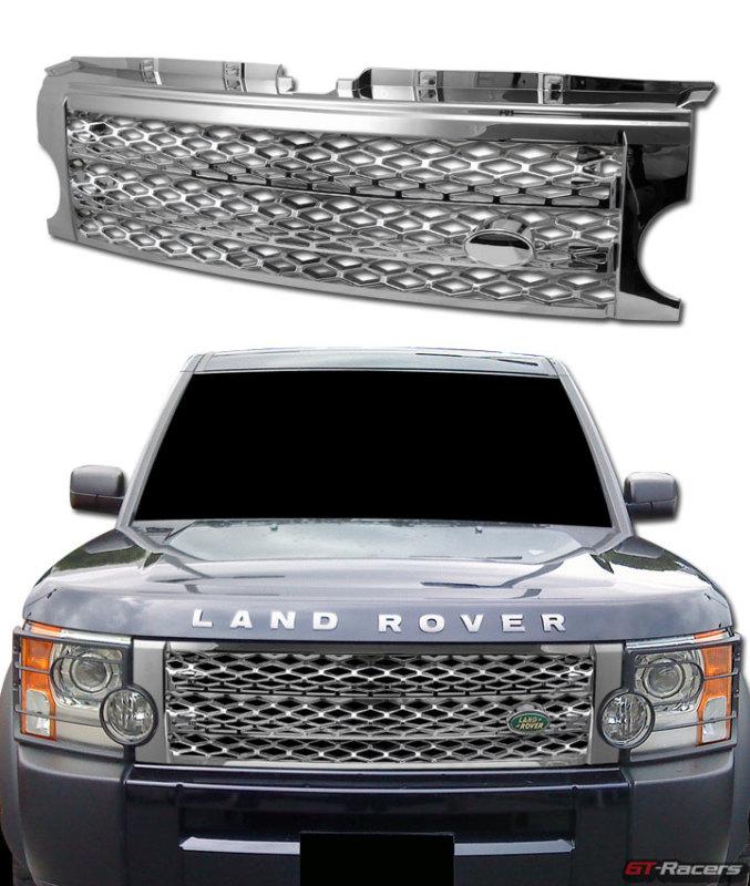 Chrome sport mesh front hood bumper grill grille 05-09 land rover lr3 discovery