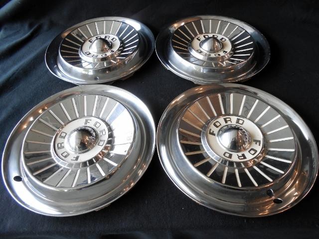 1957 57 ford fairlane 500 hubcaps wheelcovers rat rod 50s custom y-block 292 312