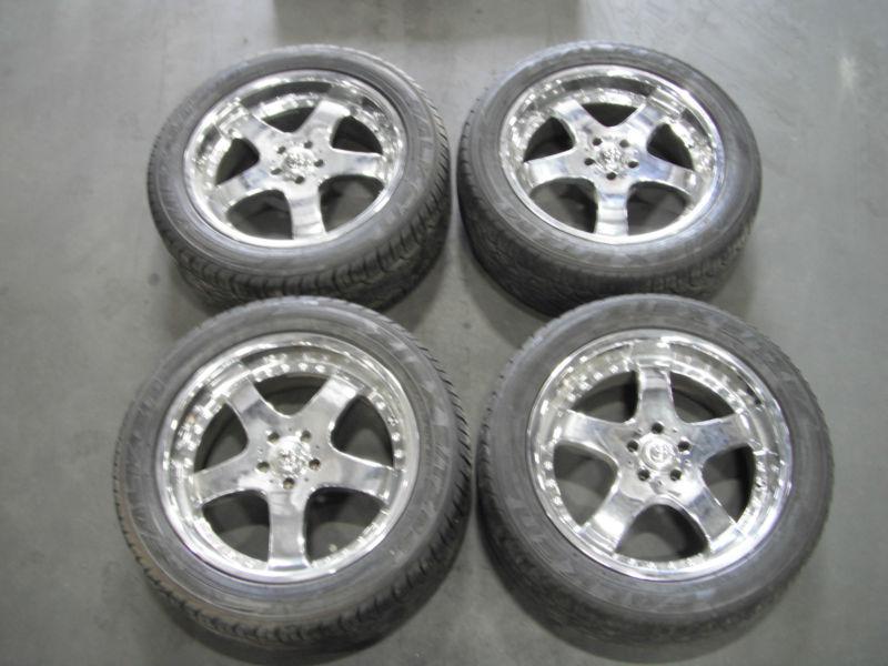American racing 20" chrome rims/tires package  5 lug <no reserve> nice
