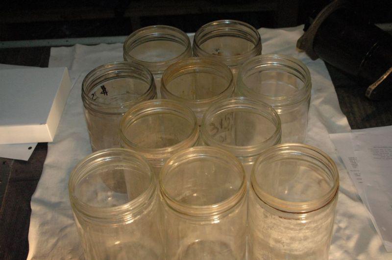 10 1950's buick old chevy pontiac windshield washer jars-need cleaning no damage