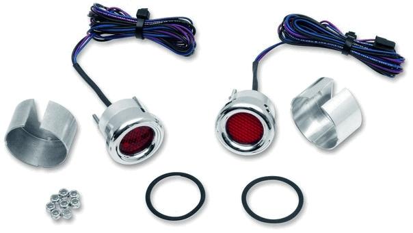 Klock werks auxiliary led kit round red for harley davidson all 97-11