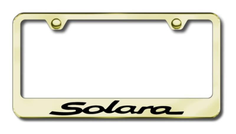 Toyota solara  engraved gold license plate frame -metal made in usa genuine