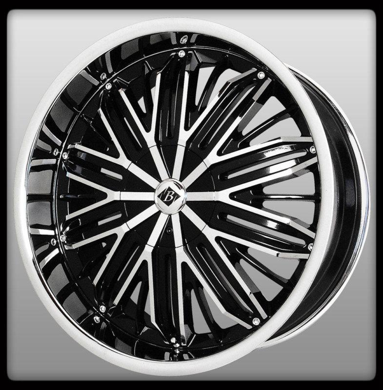 22" x 9.5" black ice vb6 crossfade black/chrome vitara fleetwood mdx wheels rims