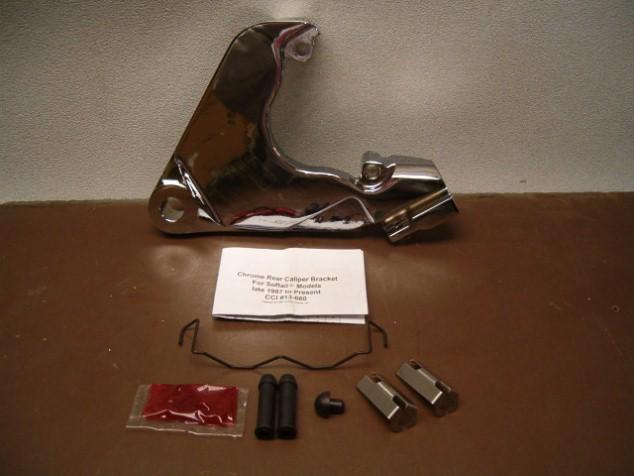 Chrome rear brake caliper bracket for fxst softails-$79