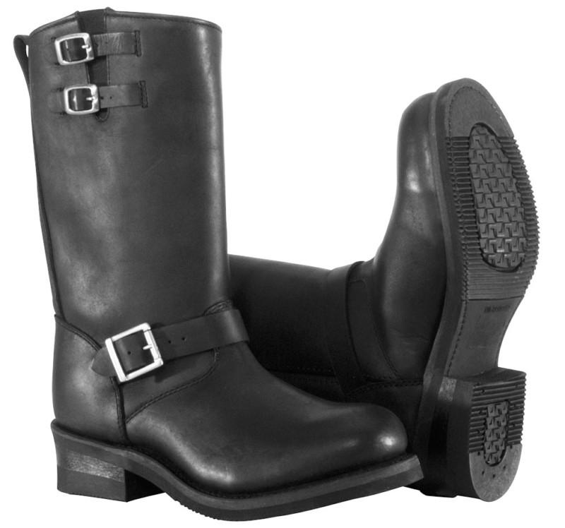 River road twin buckle engineer boots black 9.5