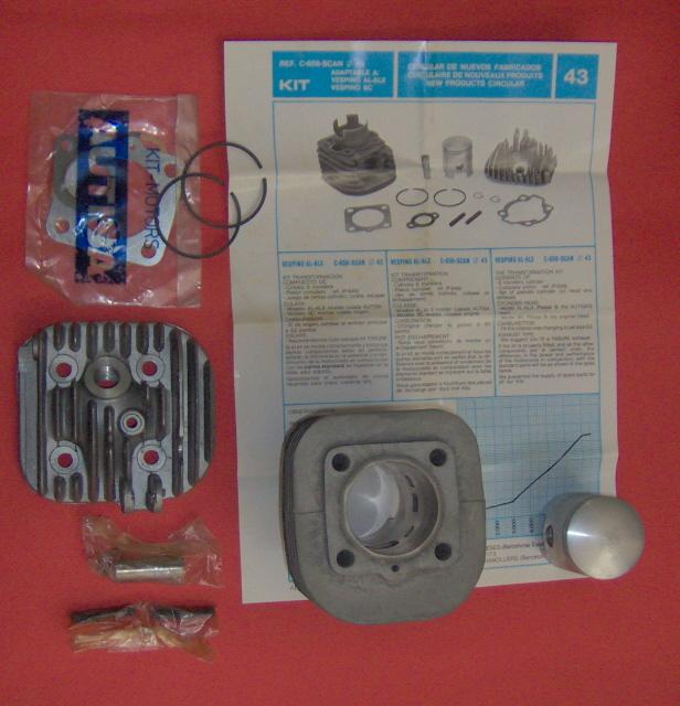 Autisa cylinder kit of vespino al-alx50/60cc, cyl. d=43mm, p/n cil856-scan, nos