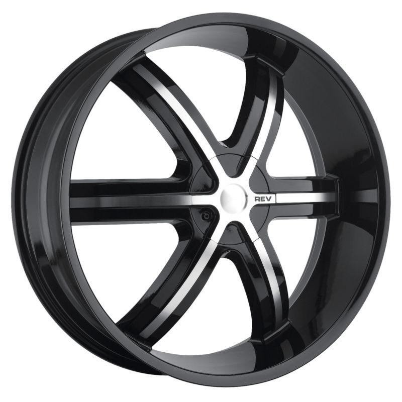 26" black rev 959 wheels chevy gmc ford cadill silverado f-150 sierra suv tahoe 