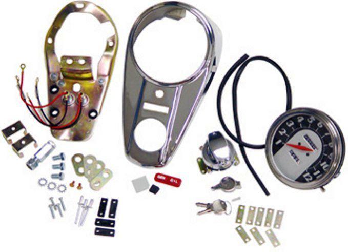 Chrome complete speedometer instrument panel cover and base kit - hd bt 1947-up 