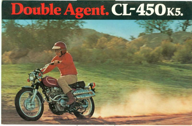 Rare vintage 1972 honda cl-450 k5 scrambler 450 motorcycle advertising brochure