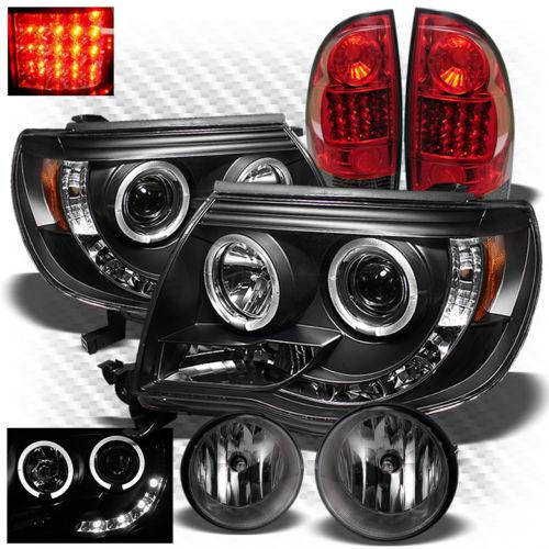 05-11 tacoma black pro headlights + r/s led perform tail lights + fog lights set