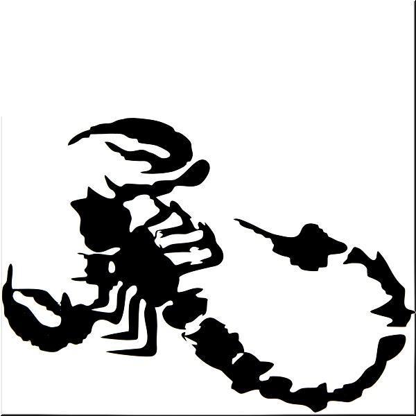 Car hood decoration scorpion design decal sticker black