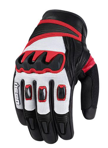 New icon compound mesh short motorcycle airmesh gloves, red, small