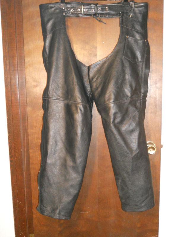 Men's size xxl leather club black leather chaps free shipping