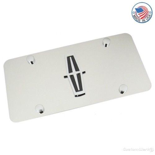 Lincoln chrome logo on polished license plate - new!