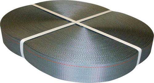 Tie-down webbing grey 2" x 300'. 6000 lbs. polyester