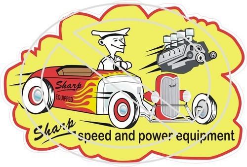 Sharp speed & power equipment - nostalgic and vintage decal / sticker 