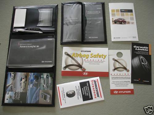 2009 hyundai sant fe complete owners manual set w/ case and all brochures
