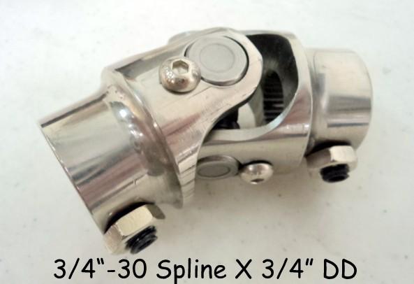 1 day sale 3/4-30 spline x 3/4" dd stainless steering universal steering joint *