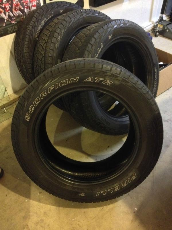 (4) used pirelli scorpion atr 275/55r20 tires f150