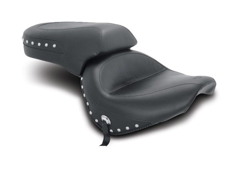 Mustang 1-piece wide touring seat with backrest for 1998-2013 yamaha v-star 650