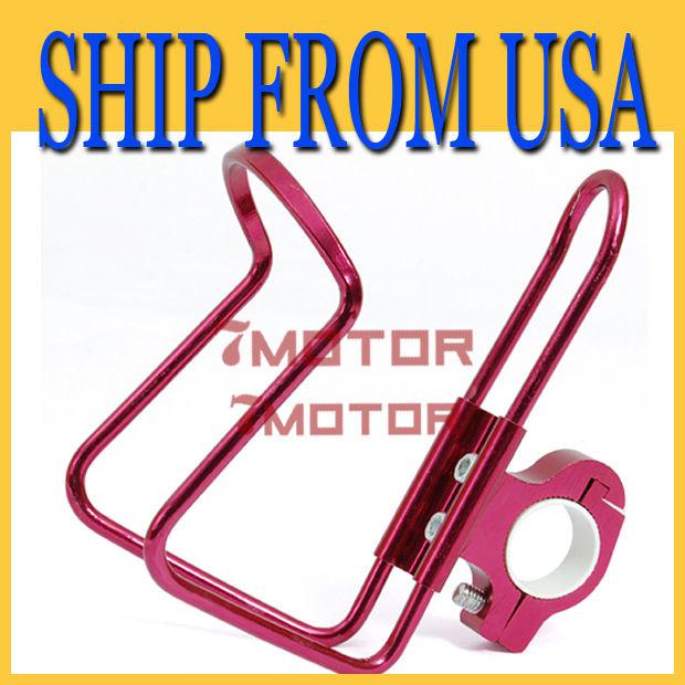 Us red motorcycle atv stainless alloy cup bottle 7/8" handle bars honda yamaha 